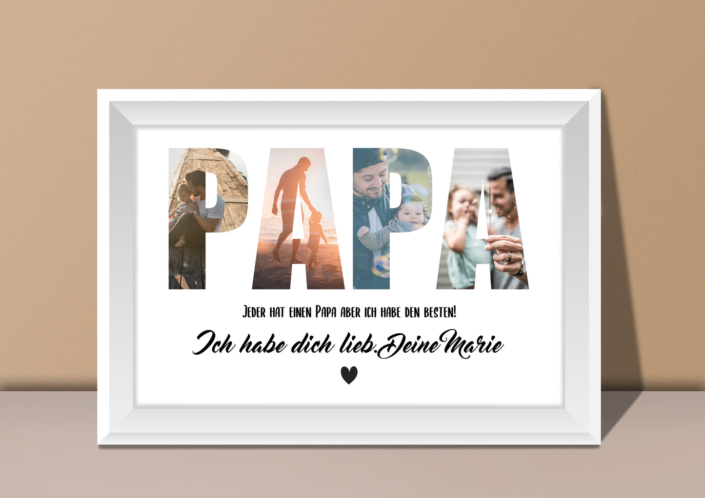 Personalisiertes Foto-Poster für Papa als PDF-Datei per E-Mail im DIN A3 Format