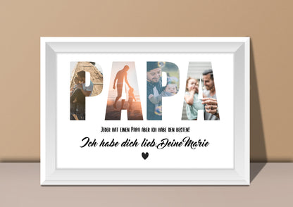 Personalisiertes Foto-Poster für Papa als PDF-Datei per E-Mail im DIN A3 Format
