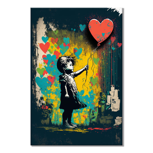 Graffiti Street Art canvas painting XXL for living room or bedroom in Banksy style