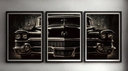 Graphic cult 50 x 70 cm vintage car aesthetic room decoration poster set - without picture frame