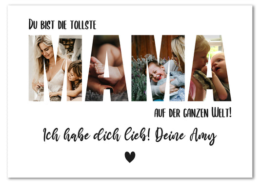 Personalized photo poster for mom as a PDF file via email in DIN A3 format