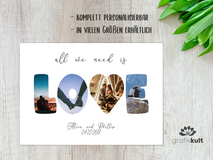 Love Poster Fotocollage (ohne Rahmen)