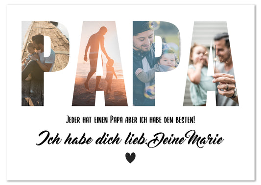 Personalisiertes Foto-Poster für Papa als PDF-Datei per E-Mail im DIN A3 Format