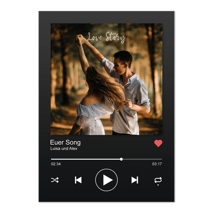 Personalized song poster as PDF for download in DIN A3 format